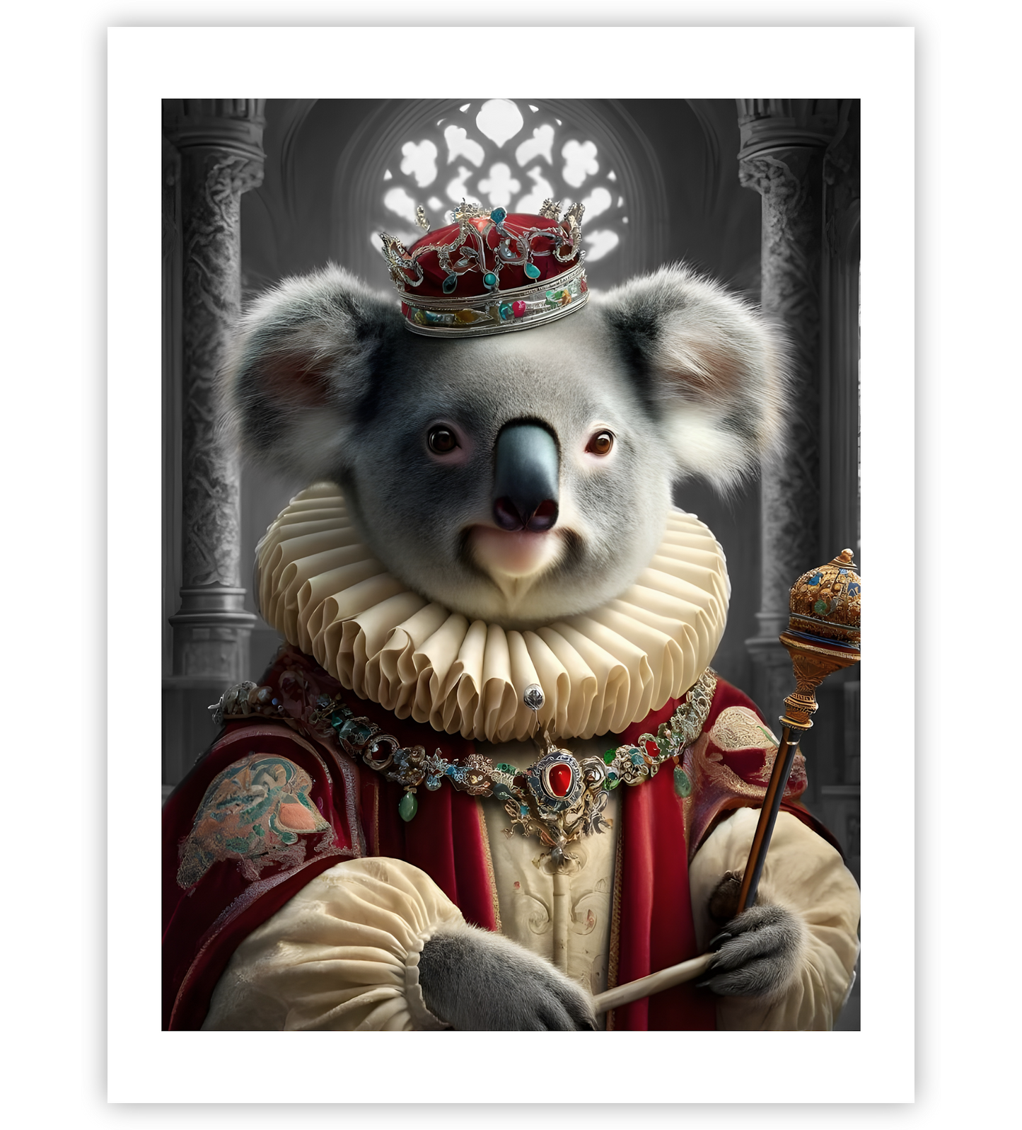 Poster, Wandbild von Koala als Aristokrat