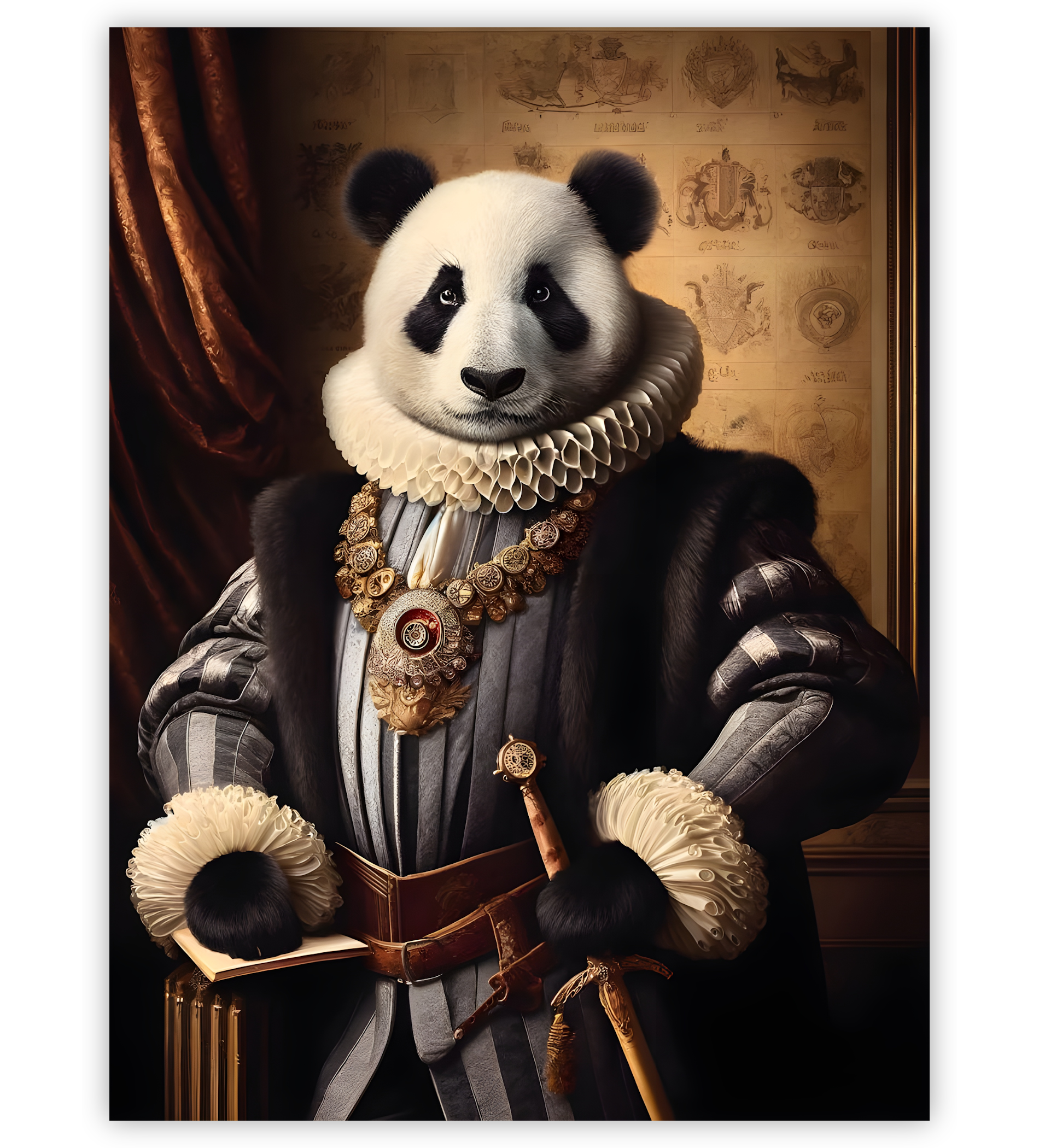Poster, Wandbild von Panda als Aristokrat
