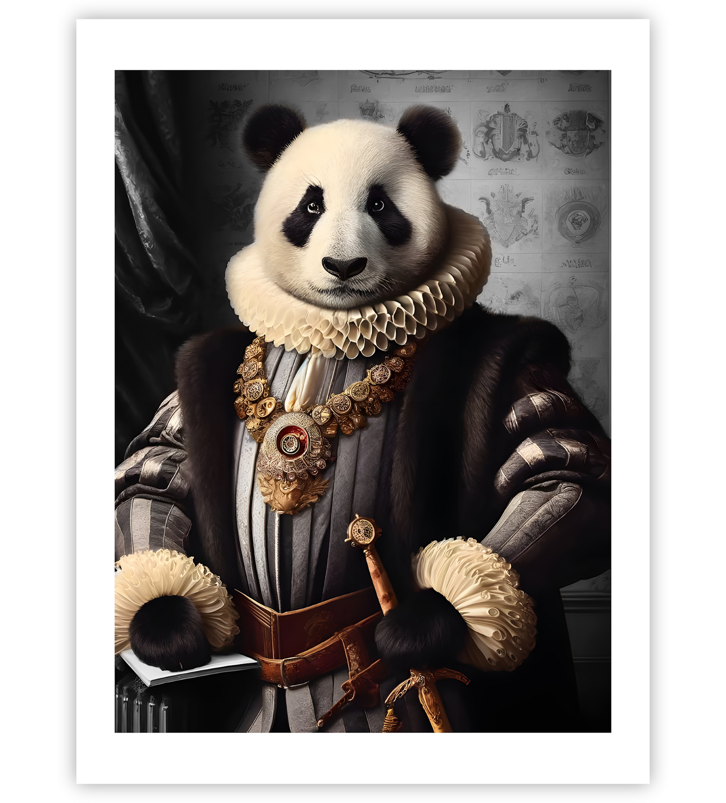 Poster, Wandbild von Panda als Aristokrat