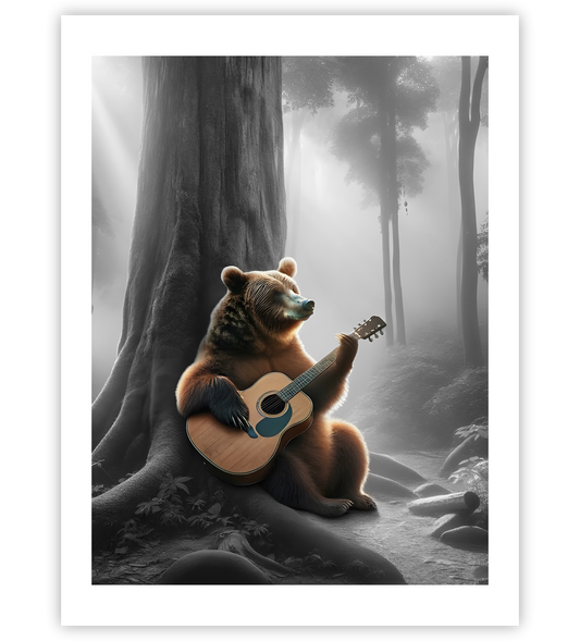 Braunbär spielt Gitarre
