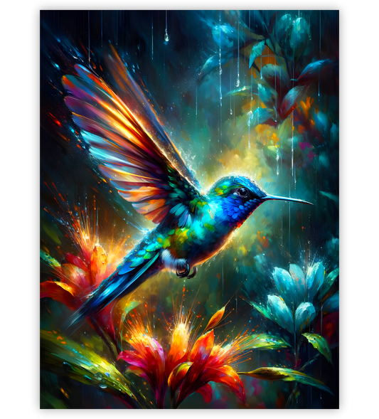 Poster, Wandbild von Kolibri Gemälde