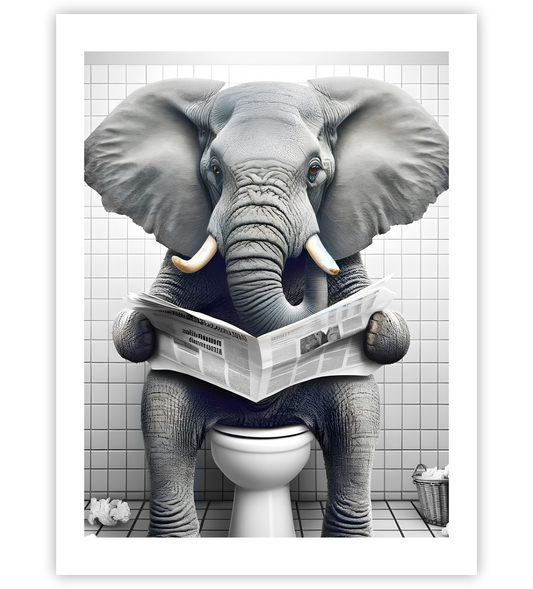 Elefant auf Toilette
