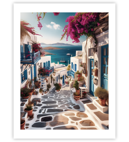 Poster, Wandbild von Griechenland Gasse