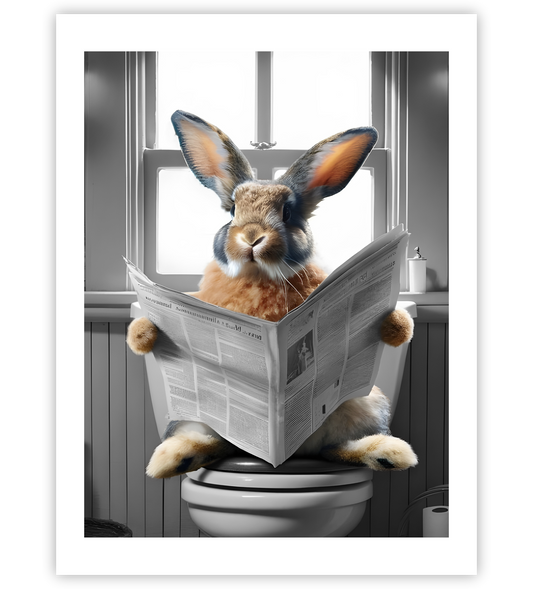 Kaninchen auf Toilette