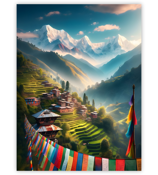 Berghänge Nepal