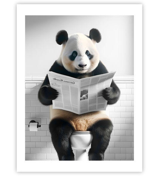 Panda auf Toilette