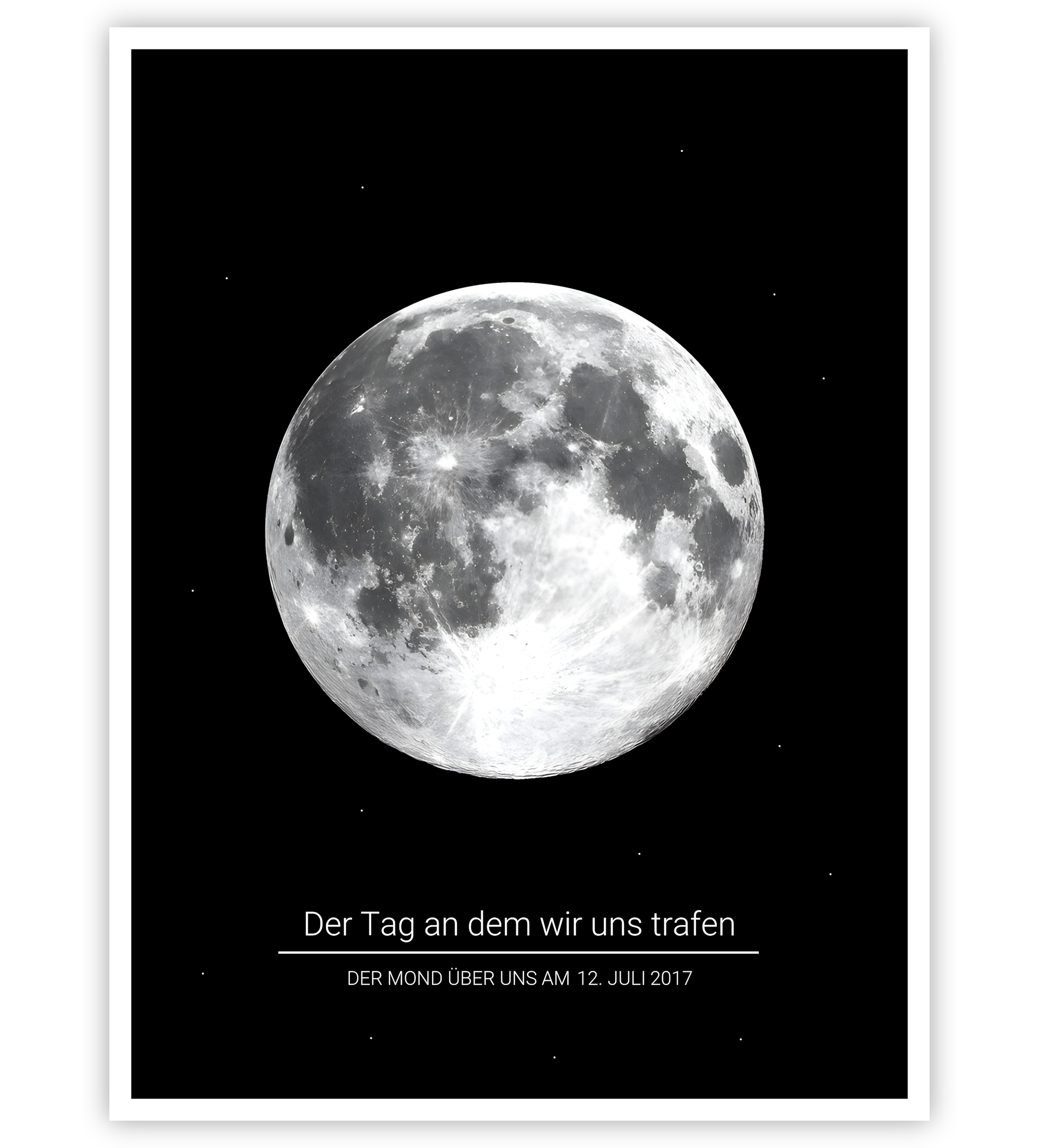 Poster, Wandbild von Personalisiertes Datum Bild - Mond