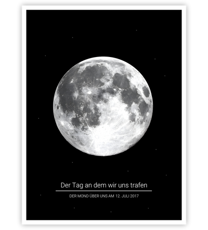 Poster, Wandbild von Personalisiertes Datum Bild - Mond