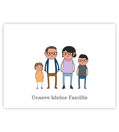 Personalisiertes Familie Bild - Cartoon