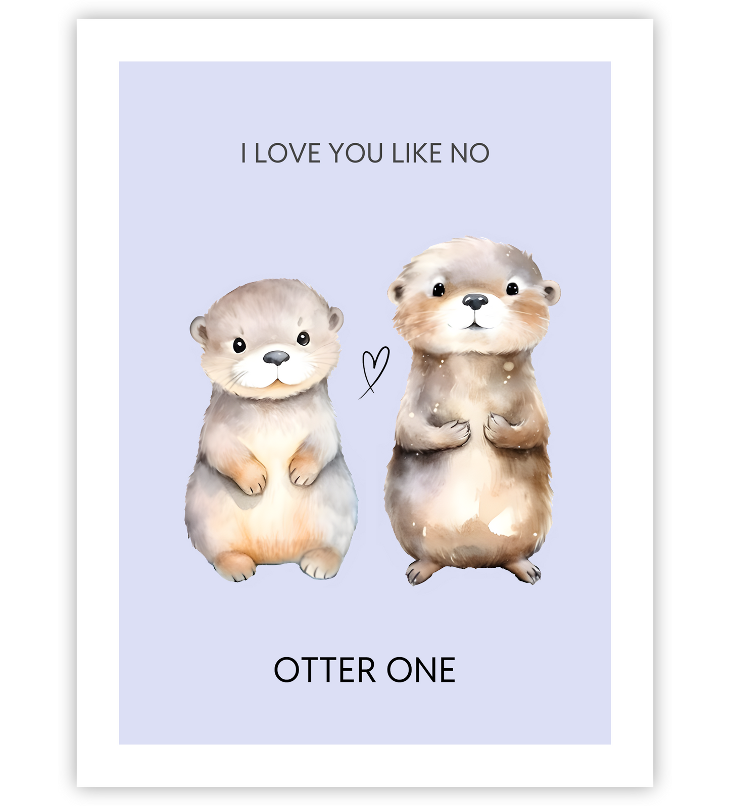 Poster, Wandbild von Personalisiertes Pärchen Bild - Otter