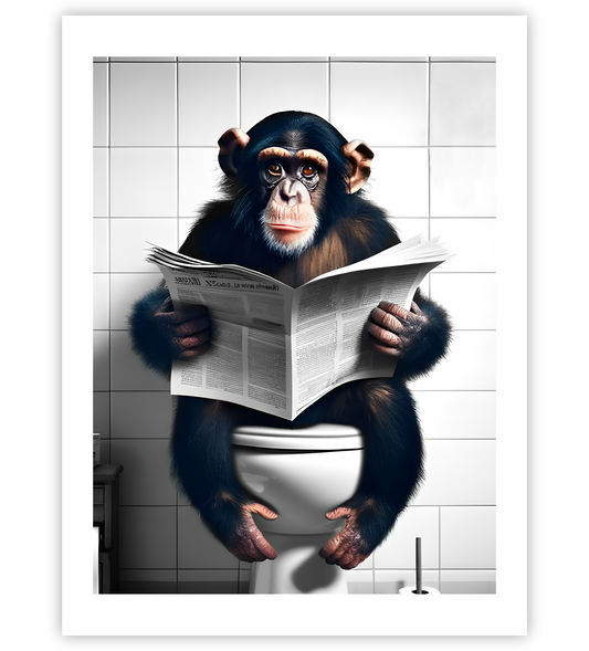 Schimpanse auf Toilette