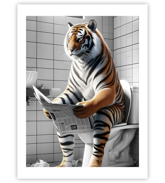 Tiger auf Toilette