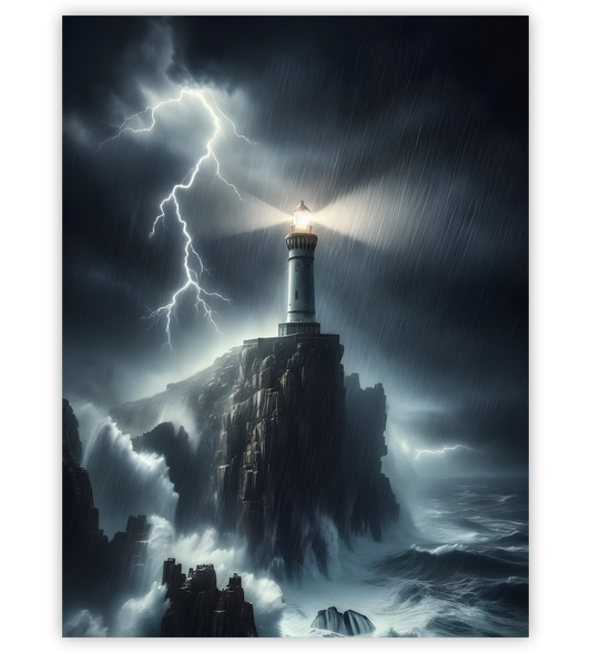 Leuchtturm im Sturm