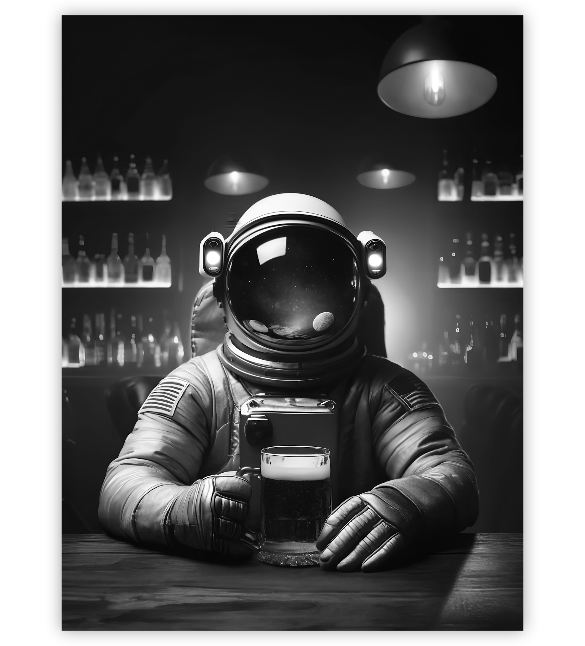 Poster, Wandbild von Astronaut in Bar